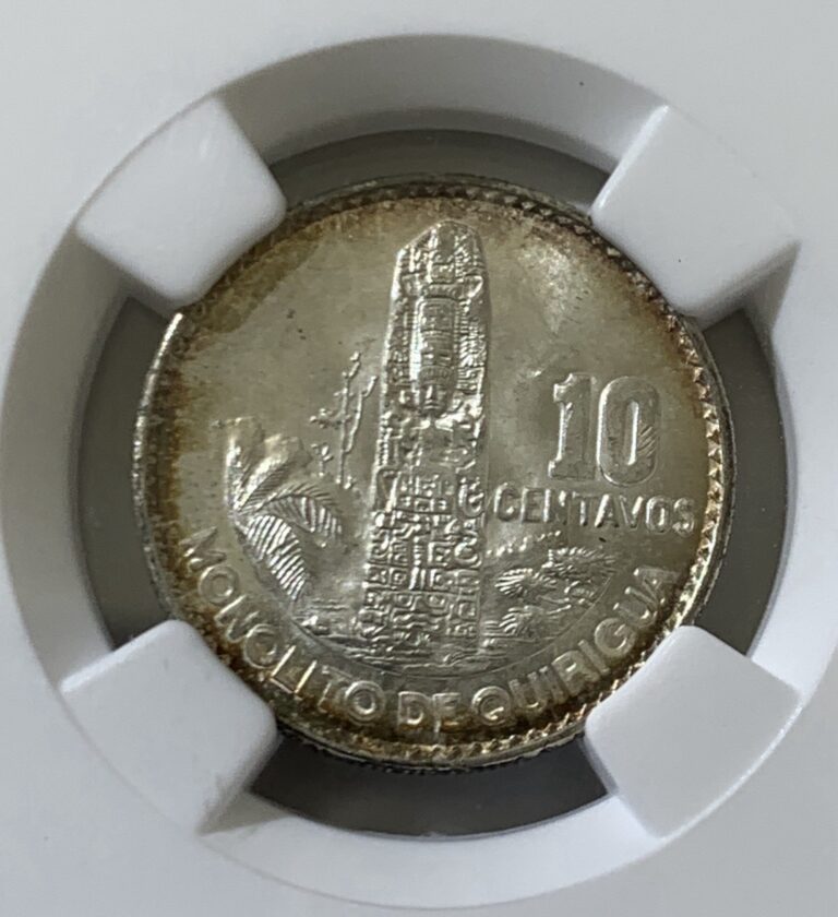 Read more about the article 191 GUATEMALA 10 CENTAVOS SILVER COIN NGC MS64