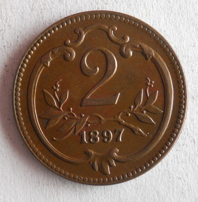 Read more about the article 1897 AUSTRIA 2 HELLER – Excellent Coin – FREE SHIP – Austria-Hungary Bin #X
