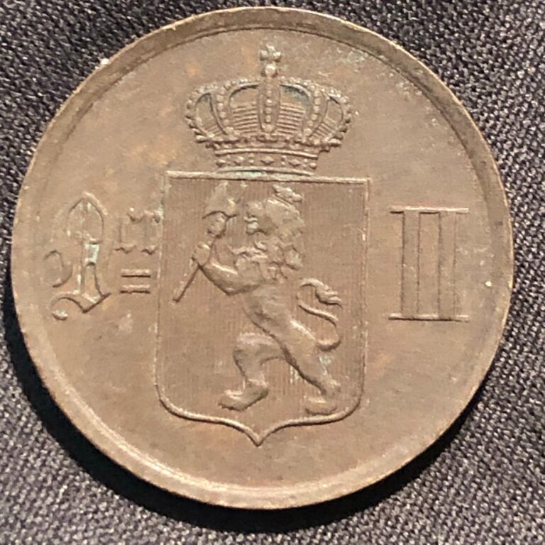 Read more about the article 1893 Norway 2 Ore Bronze Coin – XF (Extra Fine) condition