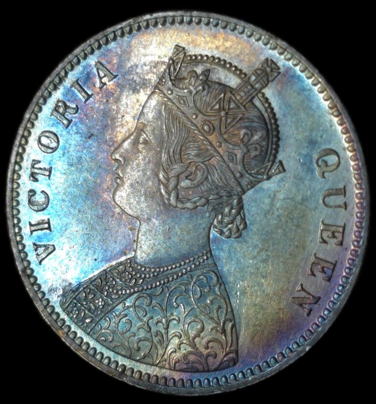 Read more about the article Toned British India Victoria Silver Rupee 1862 Lustrous NP3