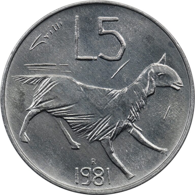 Read more about the article San Marino – 5 Lire – 1981 R  – Unc – Sheep