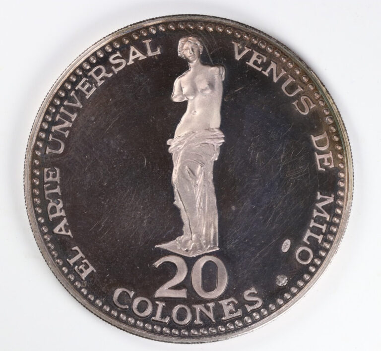 Read more about the article 1970 Costa Rica 20 Colones Venus De Milo Proof Silver Coin Low Mintage