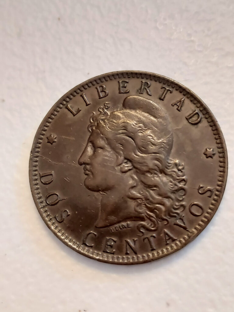 Read more about the article 1891 Argentina 2 Centavos Coin; KM #33 *NICE EXAMPLE*
