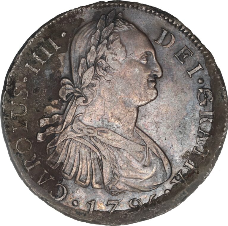 Read more about the article GUATEMALA  Guatemala City  bust 8 reales  Charles IV  1795 M.
