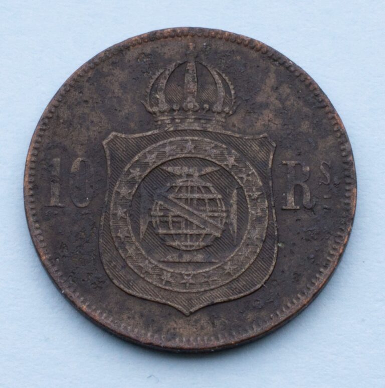 Read more about the article 1869 Brazil 10 Reis KM# 473