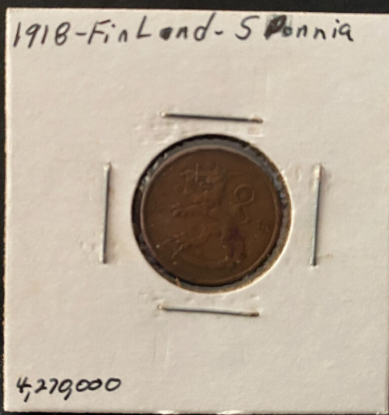 Read more about the article FINLAND  1918  5 Pennia  coin  circulated