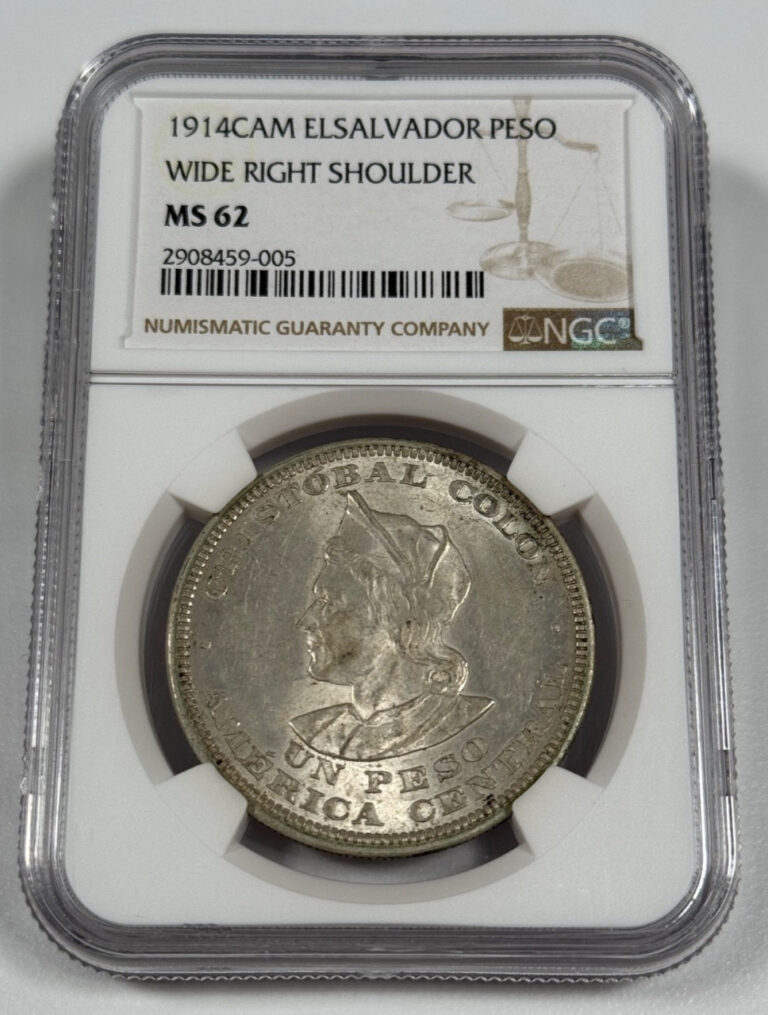 Read more about the article El Salvador – 1 Peso – 1914 Central American Mint – NGC MS 62
