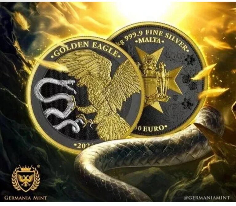 Read more about the article 2024 Malta Golden Eagle 1 oz Silver Limited Edition Gilded Coin Mintage of 1000