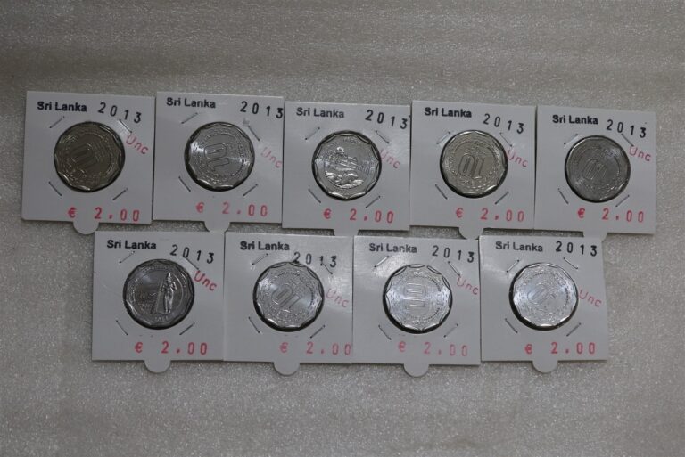 Read more about the article SRI LANKA – 9 COMMEMORATIVE COINS B49 #1742