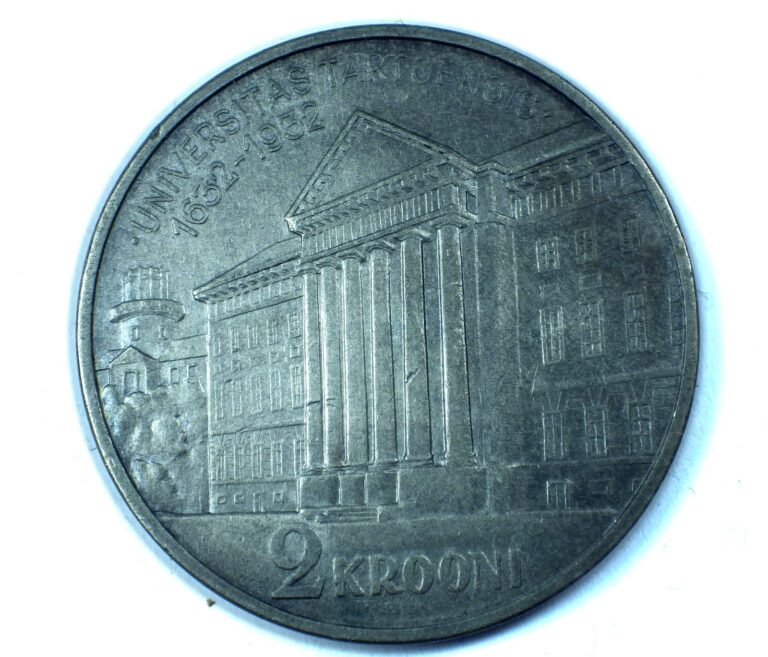 Read more about the article 1932 ESTONIA 1632-1932 UNIVERSITY OF TARTU 2 KROONI COMMEMORATIVE SILVER COIN