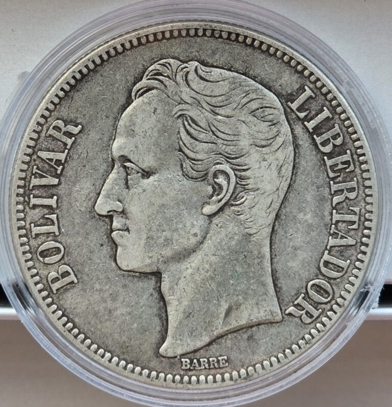 Read more about the article Venezuela 1936 5 Bolivares Silver Coin – Final Year Of Issue