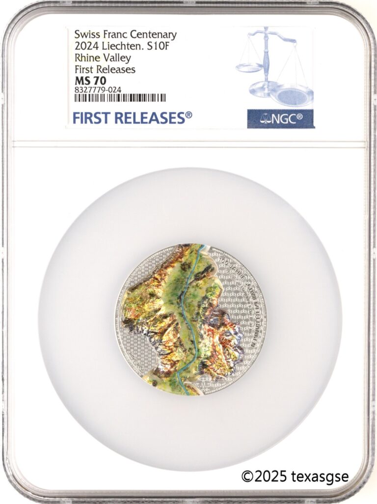 Read more about the article 2024 Liechtenstein Silver 2oz 100 Years of the Swiss Franc NGC MS70 First Releas
