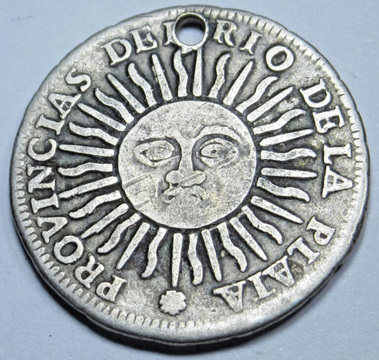 Read more about the article 1815 Holed Argentina Potosi Silver 1 Reales Genuine Antique 1800’s Sun Coin