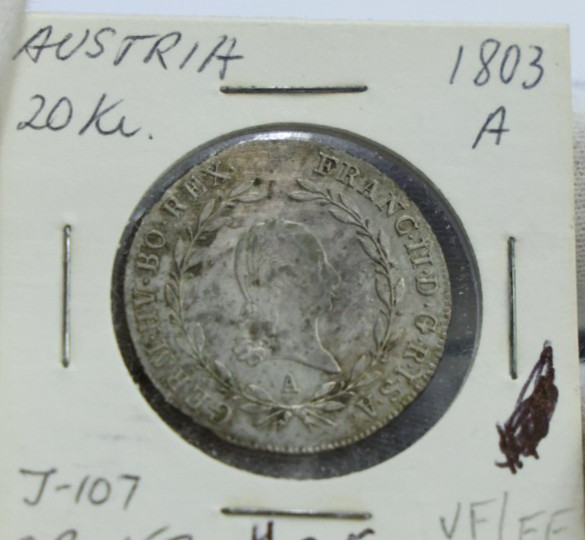 Read more about the article Austria 1803-A 20 Kreuzer Silver Coin VF