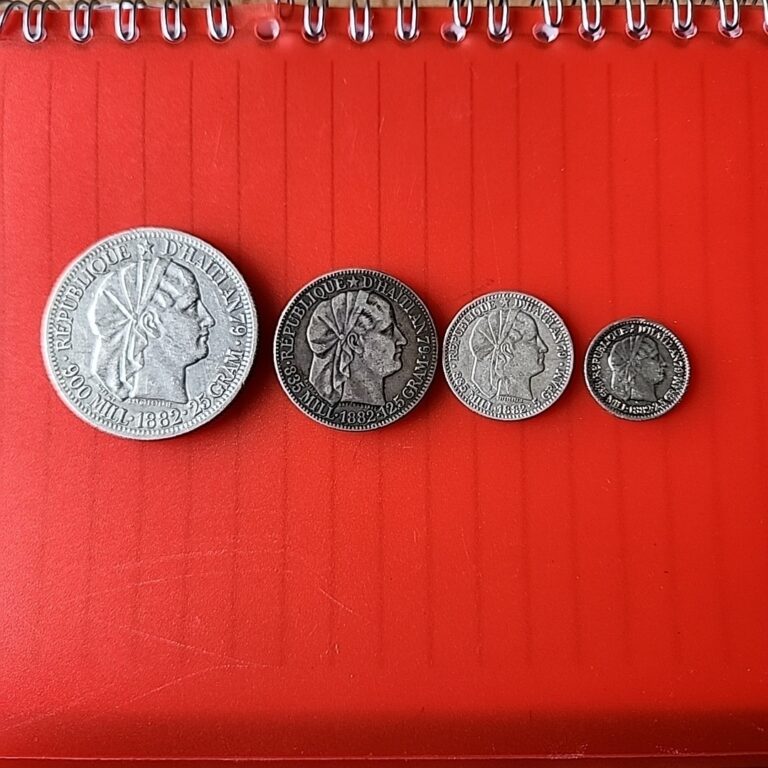 Read more about the article Haiti  collection of 4 silver coins from the year 1882