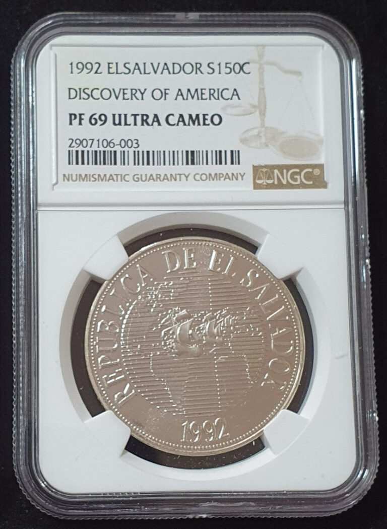 Read more about the article EL SALVADOR 500th YEARS DISCOVERY OF AMERICA SILVER 1992 NGC PF 69 ULTRA CAMEO