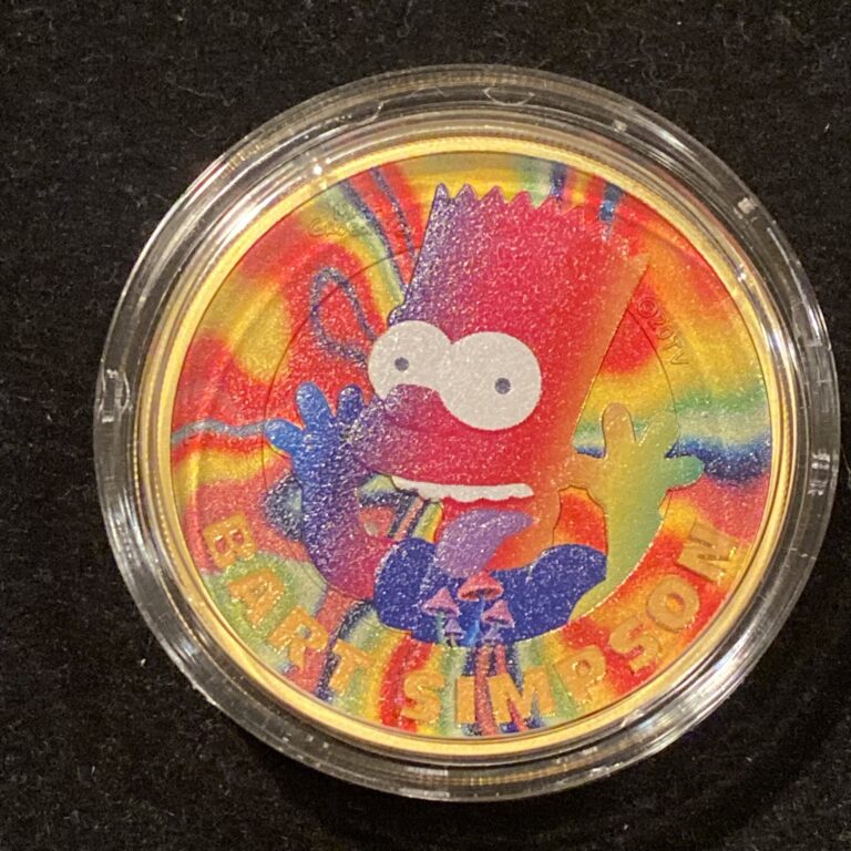 Read more about the article Bart Simpson Rainbow 1 Oz Silver Coin – Tuvalu 2022 $1 – ONLY 100 MINTED!