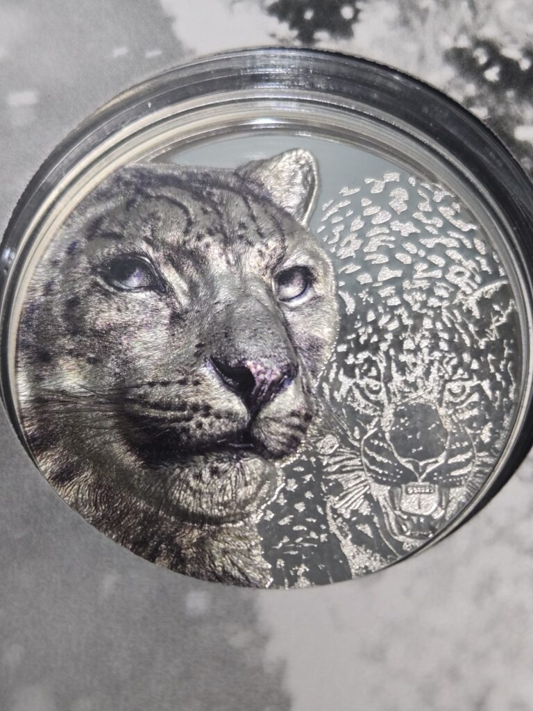 Read more about the article 2024 Mongolia Wild Mongolia Snow Leopard 1 oz Silver Proof Coin