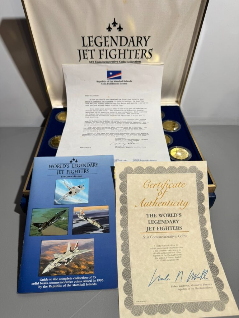 Read more about the article Republic Of Marshall Islands Mint Legendary Jet Fighters 25 $10 Bronze Coin Set