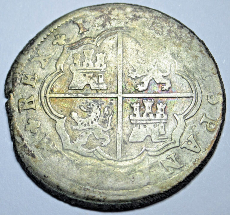 Read more about the article 1721 Spanish Silver 2 Reales Genuine 1700s Colonial Cross Pirate Treasure Coin