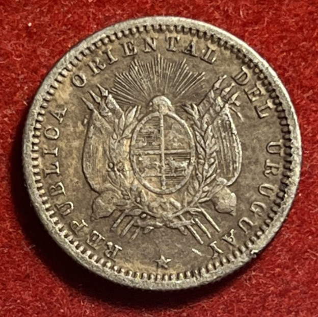 Read more about the article Uruguay 10 Centesimos 1877 A Silver Coin KM#14 T7719