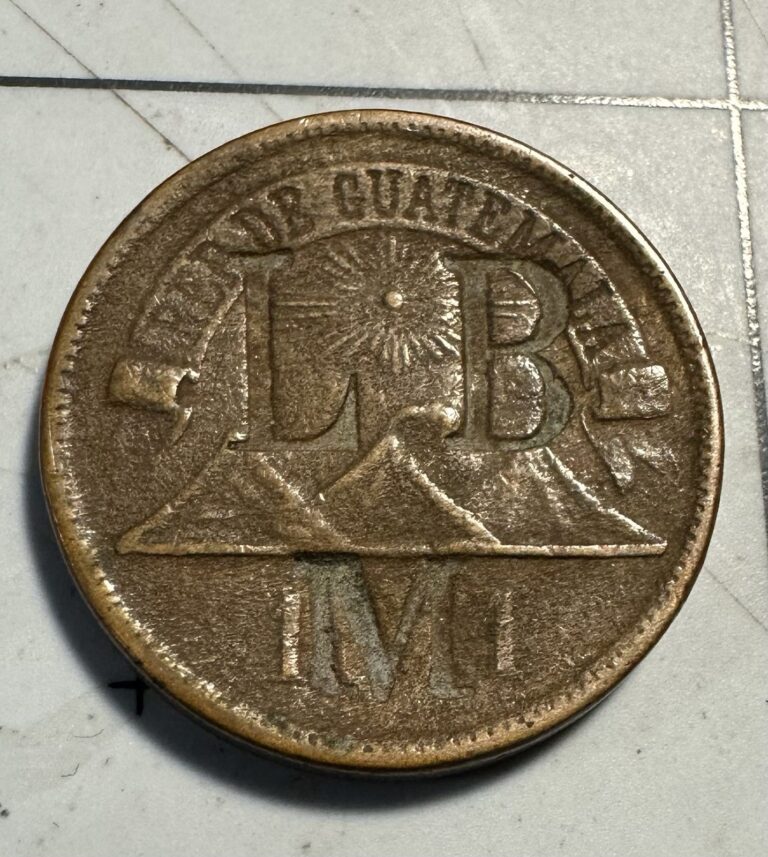 Read more about the article Guatemala Token 1871 (Surcharge “L  B  M” On 1 Cent Coin) Very Rare