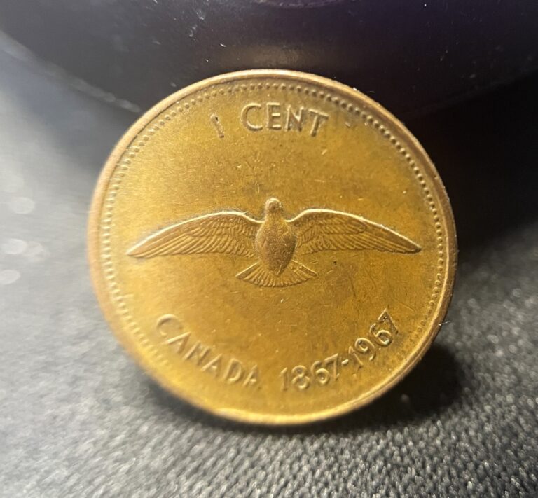 Read more about the article 1967  Canada Centennial  1 Cent Coin  1867-1967  Rock Dove  FREE SHIPPING