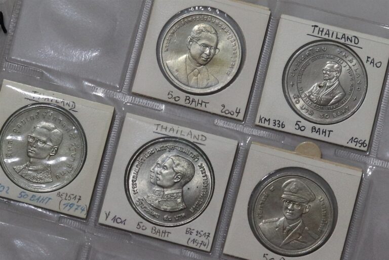 Read more about the article 🧭 🇹🇭 THAILAND 50 BAHT – 5 COINS COLLECTION UNC B84 #34