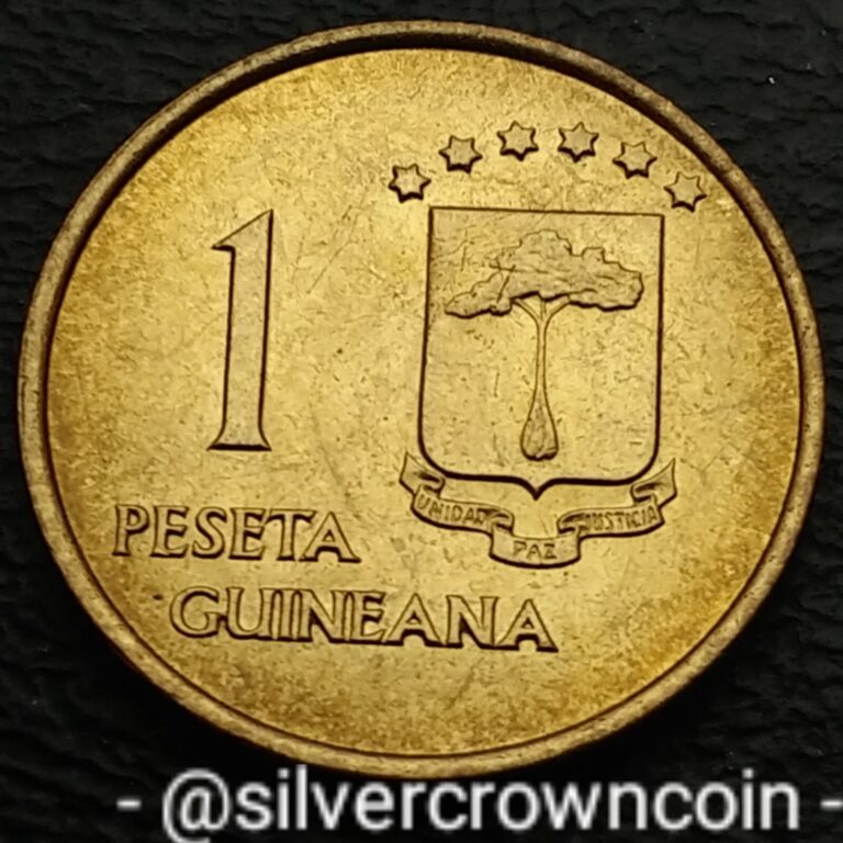 Read more about the article Guinea Equatorial 1 Peseta 1969 (69). KM#1. 1 Dollar coin. 1 year issue. Tusks H