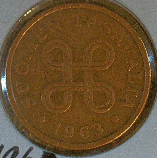 Read more about the article WORLD COIN SALE-1963 FINLAND  5 PENNIA–COPPER COMPOSITON COIN-KM# 45