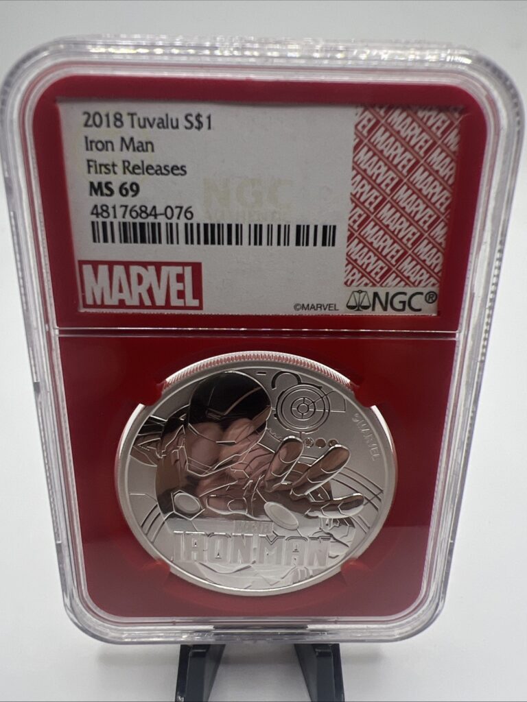 Read more about the article 2018 Tuvalu $1 Silver Proof 1oz Marvel Coin – Slabbed NGC MS69 – Ironman