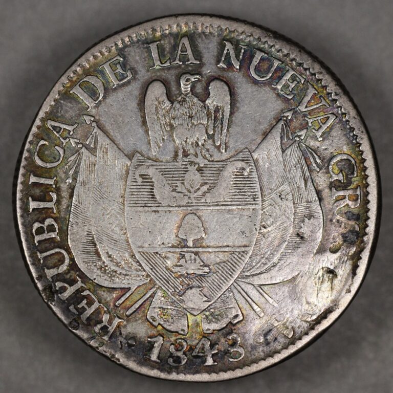 Read more about the article 1848 Colombia Silver 10 Reales -Plugged Hole-