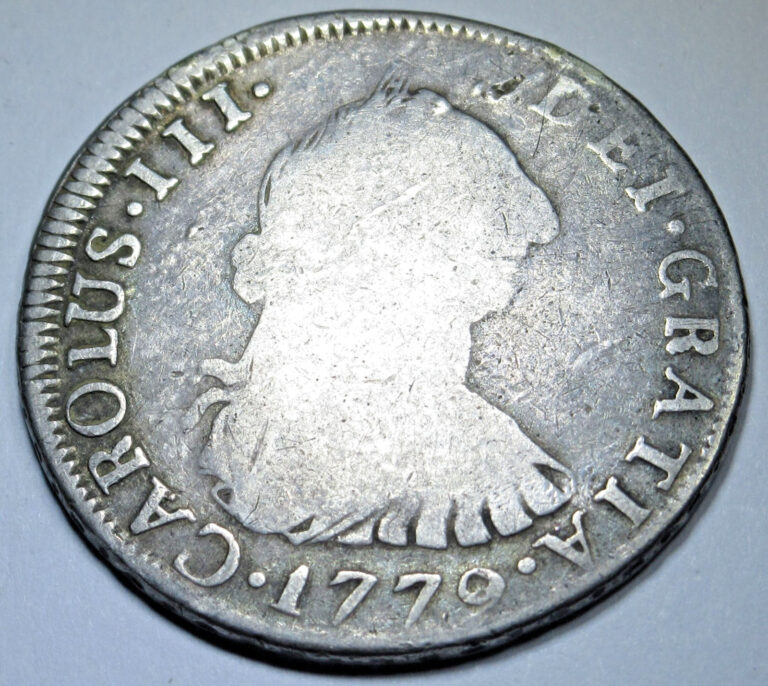 Read more about the article 1779 Spanish Bolivia Silver 4 Reales Antique 1700’s Colonial Half Dollar Coin