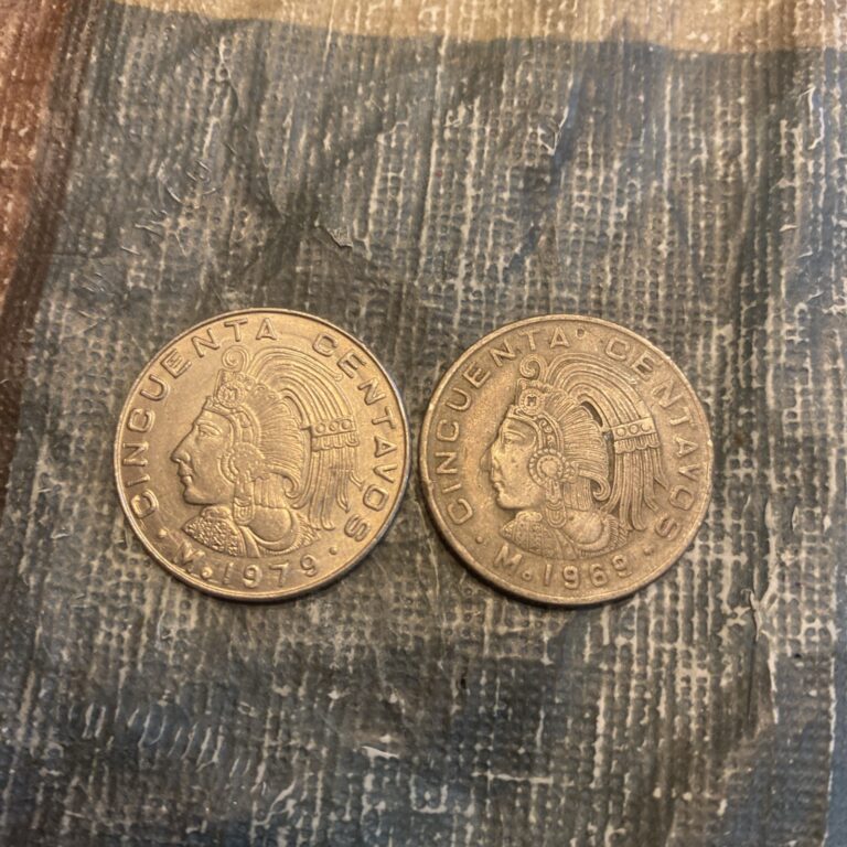Read more about the article 2 Styles 1979  1969 Mexico 50 Centavos  – 2 Coins