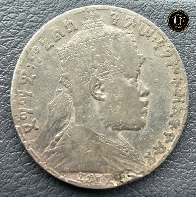 Read more about the article 1900 – 1903 ? 1 BIRR ETHIOPIA SILVER COIN  MENELIK II  ¡RARE GREAT LOOKING COIN!