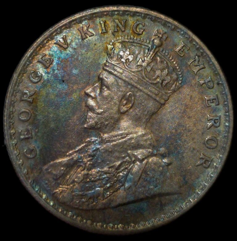 Read more about the article Toned Key Date British India George V  Silver Rupee 1921 Cat Value $150 HL8