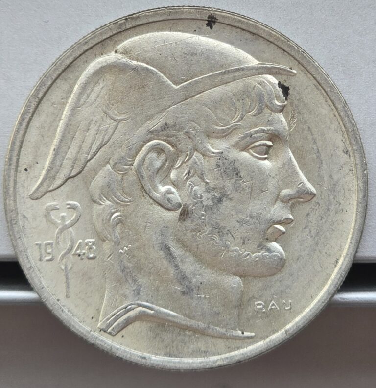 Read more about the article Belgium 1948 50 Francs Silver Coin Dutch Variety