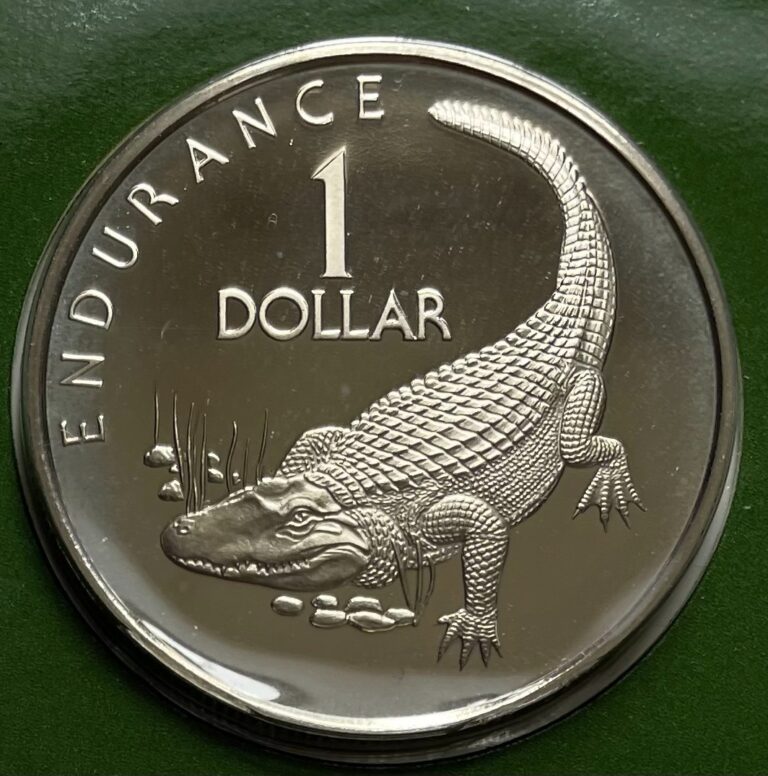 Read more about the article Guyana 1 Dollar 1976 – Spectacled Cayman (Crocodile) – Proof