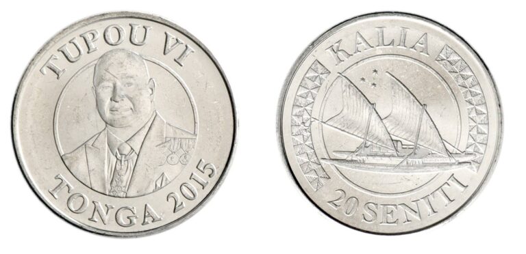 Read more about the article Tonga 20 Seniti  2015-2022  KM #228  Mint