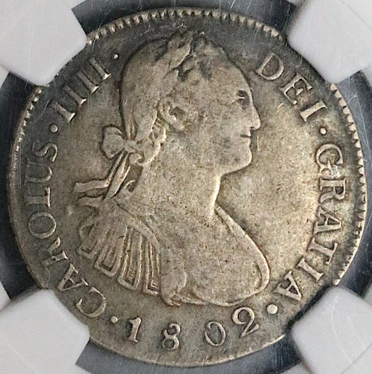Read more about the article 1802 NGC VF 30 Guatemala 2 Reales Colonial Spain Charles III Coin (25091401C)