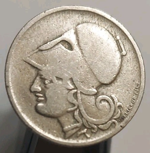 Read more about the article 1926 Greece 50 Lepta Almost 100 Years Old Coin KM 68 Athena Greek Goddess