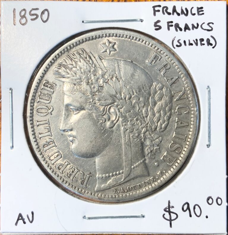 Read more about the article 1850 France 5 Francs (Silver)