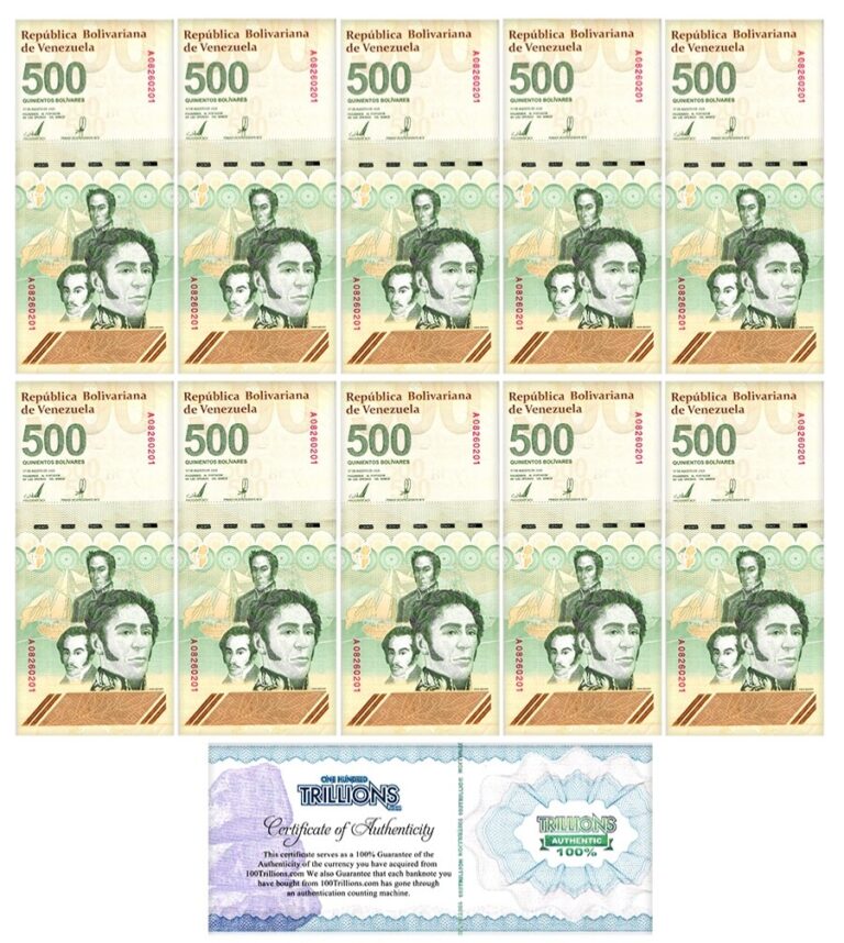 Read more about the article VENEZUELA 500 DIGITALES qty 10 2023/2024 UNC 500 million bolivar USA SELLER!