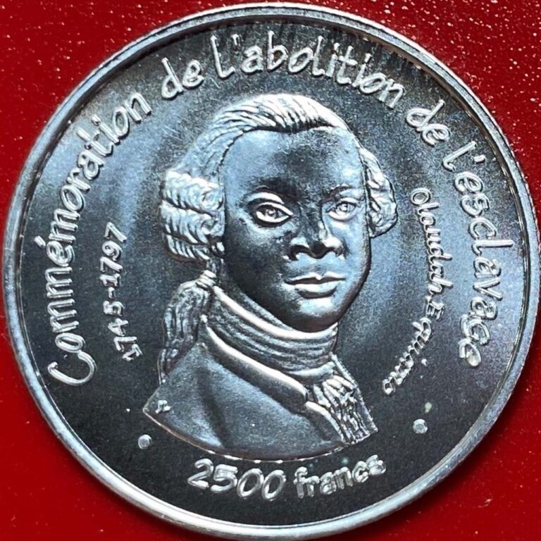 Read more about the article 2007 BENIN 2500 FRANCS ESSAI SILVER BU SLAVERY ABOLITION RARE LOW MINT=850 COINS