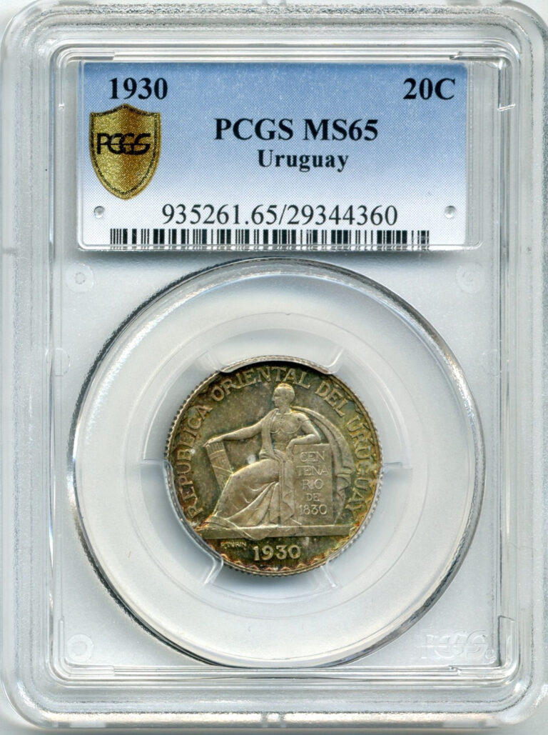 Read more about the article 1930 20 Centésimos Uruguay  Constitution – GEM Uncirculated  PCGS MS65