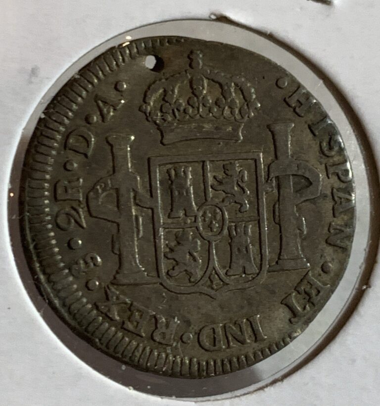 Read more about the article 1786 CHILE 2 REALES SILVER COIN  VF