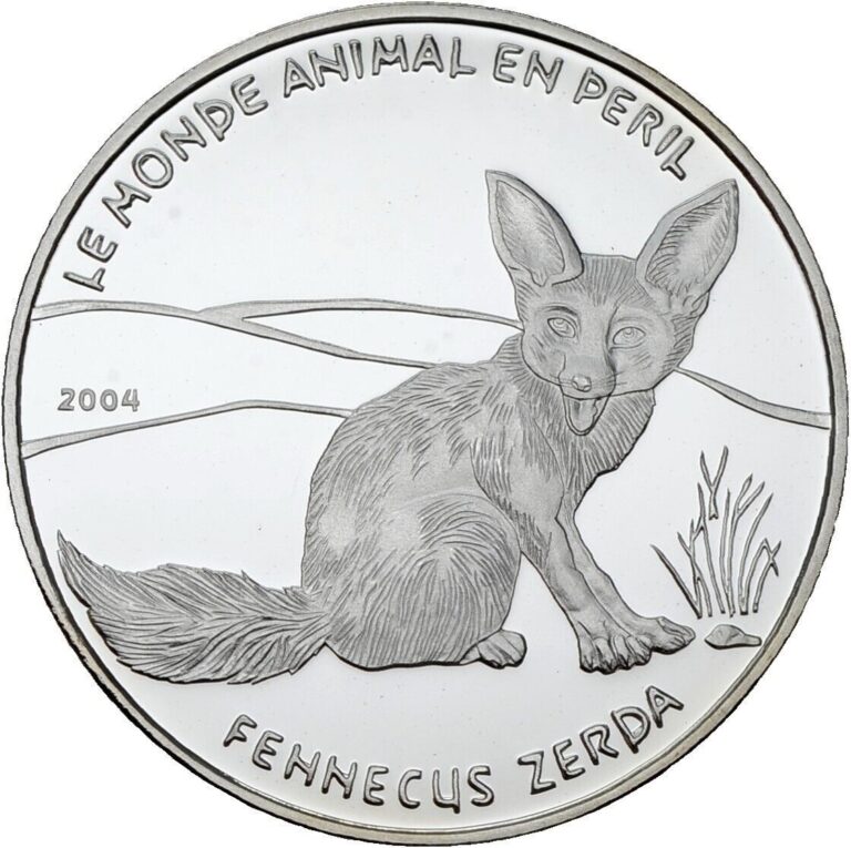 Read more about the article 2004 Benin Fennec Fox Silver Proof Coin Predators Africa Wildlife WWF Franc RARE