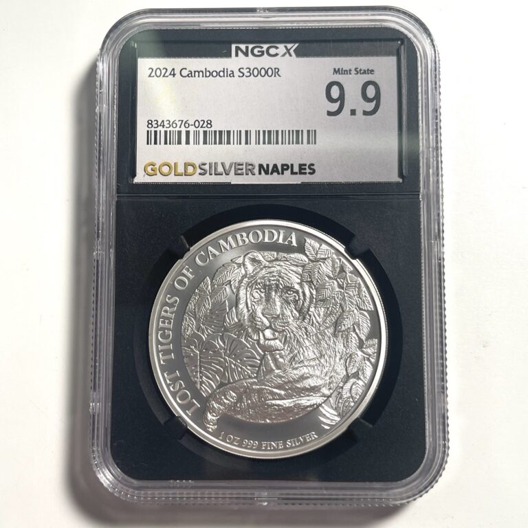 Read more about the article 2024 Cambodia S 3000R MS9.9 (MS69) NGC Lost Tigers Of Cambodia 1 Oz 0.999 Silver