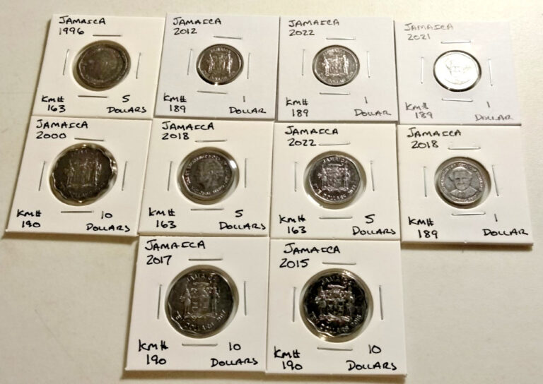 Read more about the article Jamaica  Coin Lot – ( 10 Carded Coins )  –  (Lot#1448)