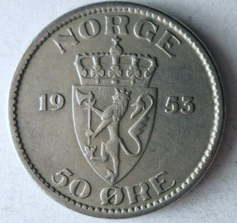 Read more about the article 1953 NORWAY 50 ORE – Excellent Collectible Coin – Free Ship – NORWAY BIN ZZ